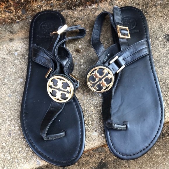 Tory Burch Black Sling Back Sandals
